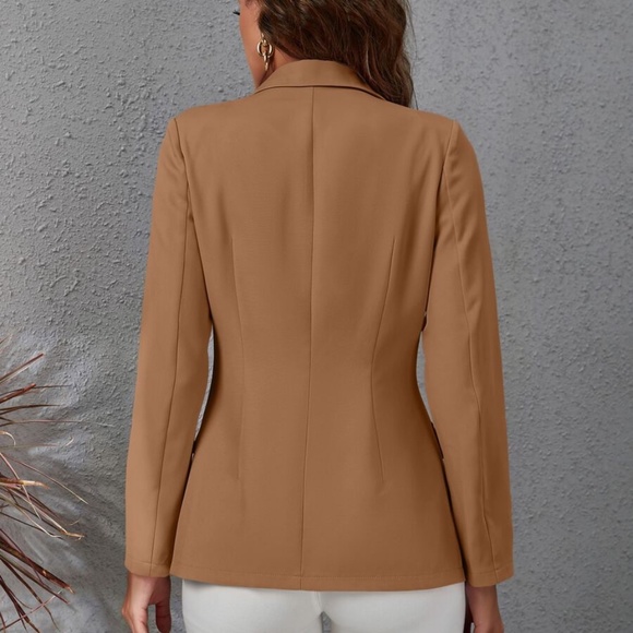 Classic Black Double Breasted Work Office Blazer - Picture 10 of 12